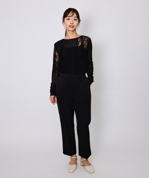 QUEENS COURT（クイーンズコート）の「センタープレスストレートパンツ≪手洗い可能≫（その他パンツ・レディース・ブラック/オフホワイト/カーキ・M）」の22枚目の写真