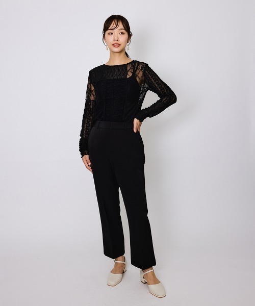 QUEENS COURT（クイーンズコート）の「センタープレスストレートパンツ≪手洗い可能≫（その他パンツ・レディース・ブラック/オフホワイト/カーキ・M）」の15枚目の写真