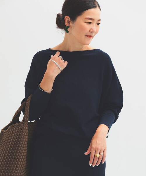 短期間値下げ　ボートネック レディ ニット .M ￥22,000（税込） 楽天市場】ボートネックリブ編みニット 首元は女性らしいボートネック