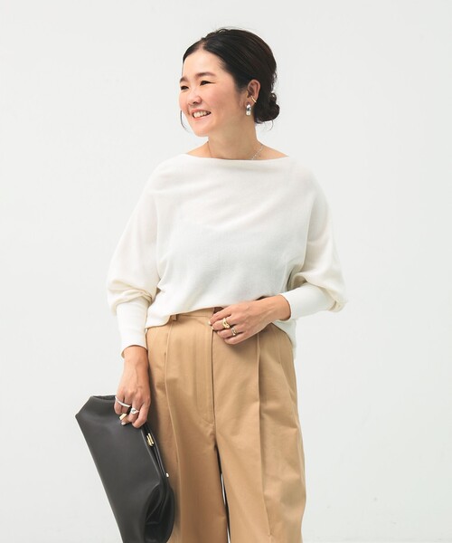 Demi-Luxe BEAMS(デミルクス ビームス)の「ボートネック レディ ニット .M(ニット/セーター・レディース・ブラック/カーキ/ネイビー/オフホワイト・ONE SIZE)」の8枚目の写真