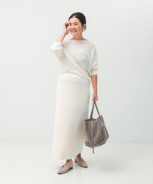 Demi-Luxe BEAMS(デミルクス ビームス)の「ボートネック レディ ニット .M(ニット/セーター・レディース・ブラック/カーキ/ネイビー/オフホワイト・ONE SIZE)」の11枚目の写真