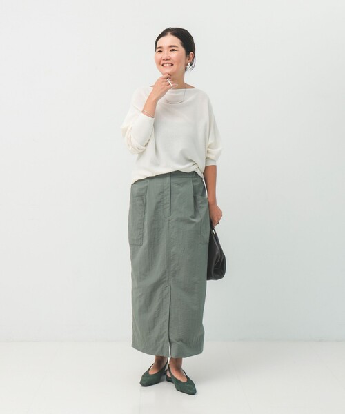 Demi-Luxe BEAMS(デミルクス ビームス)の「ボートネック レディ ニット .M(ニット/セーター・レディース・ブラック/カーキ/ネイビー/オフホワイト・ONE SIZE)」の13枚目の写真