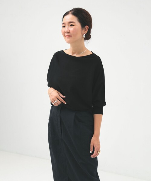 Demi-Luxe BEAMS(デミルクス ビームス)の「ボートネック レディ ニット .M(ニット/セーター・レディース・ブラック/カーキ/ネイビー/オフホワイト・ONE SIZE)」の18枚目の写真