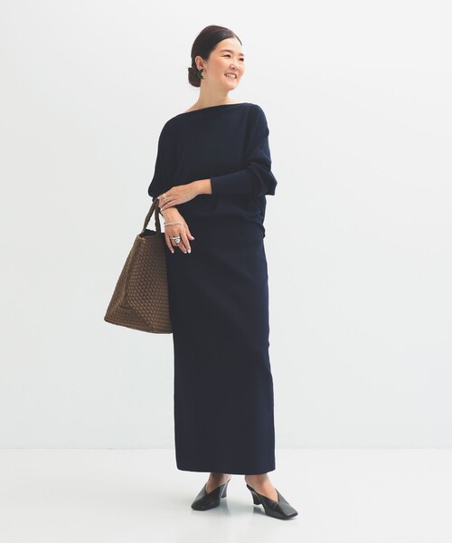 【美品】シンプル ボートネックニット .M 25SS 美品】シンプル ボートネックニット .M 25SS