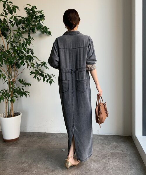 DouDou(ドゥドゥ)の「リヨセルデニムワンピース(ワンピース・レディース・ブルー/ブラック・FREE/TM)」の7枚目の写真