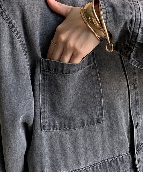 DouDou(ドゥドゥ)の「リヨセルデニムワンピース(ワンピース・レディース・ブルー/ブラック・FREE/TM)」の15枚目の写真
