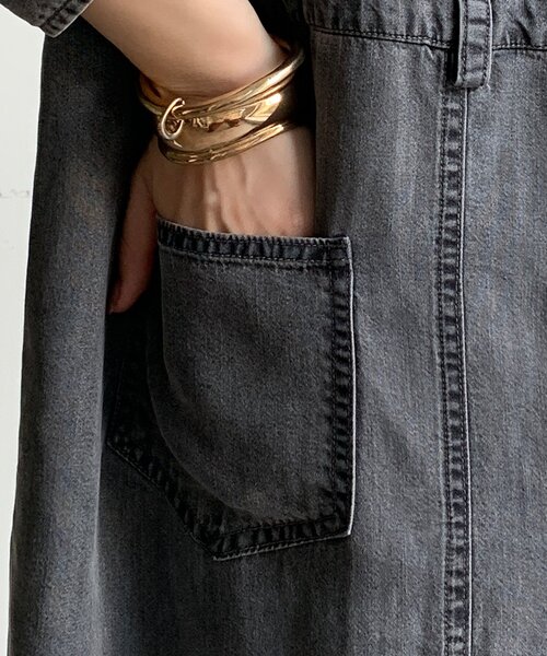 DouDou(ドゥドゥ)の「リヨセルデニムワンピース(ワンピース・レディース・ブルー/ブラック・FREE/TM)」の16枚目の写真