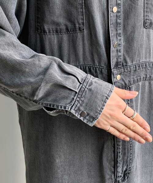 DouDou(ドゥドゥ)の「リヨセルデニムワンピース(ワンピース・レディース・ブルー/ブラック・FREE/TM)」の18枚目の写真