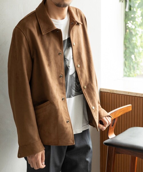 SHIPS: ポリエステル フェイク スエード コーチ ブルゾン（ブルゾン