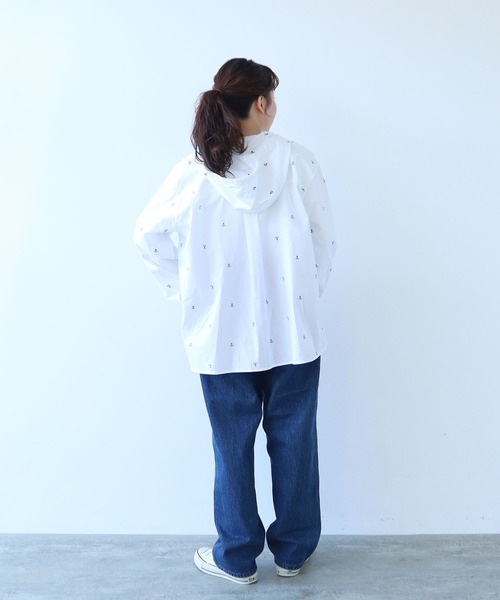 PAR ICI（パーリッシィ）の「オックス/デニム イカリ刺繍フードシャツ（シャツ/ブラウス・レディース・サックスブルー/ホワイト/インディゴブルー・FREE）」の12枚目の写真