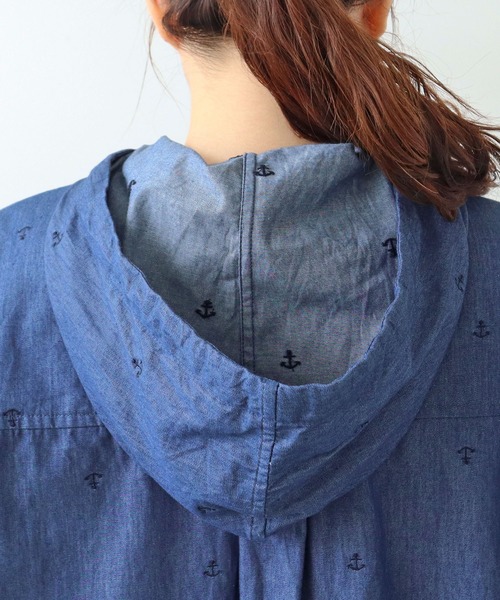 PAR ICI(パーリッシィ)の「オックス/デニム イカリ刺繍フードシャツ(シャツ/ブラウス・レディース・サックスブルー/ホワイト/インディゴブルー・FREE)」の8枚目の写真
