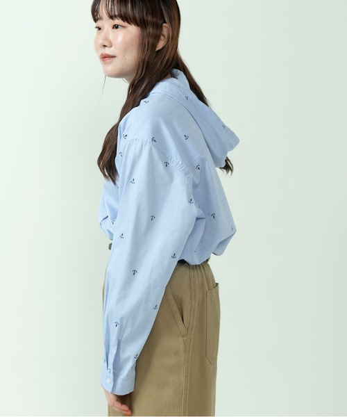 PAR ICI(パーリッシィ)の「オックス/デニム イカリ刺繍フードシャツ(シャツ/ブラウス・レディース・サックスブルー/ホワイト/インディゴブルー・FREE)」の18枚目の写真
