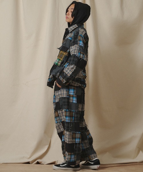 Universal Style Wear（ユニバーサルスタイルウェア）の「Universal Style Wear パッチワーク パンツ（その他パンツ・メンズ・スミクロ/グレー/オフホワイト/カーキ・X-LARGE/LARGE/MEDIUM）」の6枚目の写真