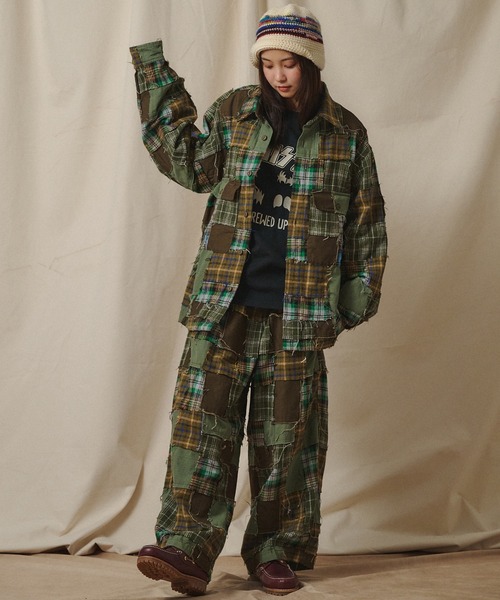 Universal Style Wear（ユニバーサルスタイルウェア）の「Universal Style Wear パッチワーク パンツ（その他パンツ・メンズ・スミクロ/グレー/オフホワイト/カーキ・X-LARGE/LARGE/MEDIUM）」の8枚目の写真