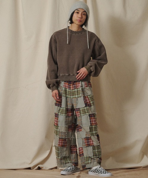 Universal Style Wear（ユニバーサルスタイルウェア）の「Universal Style Wear パッチワーク パンツ（その他パンツ・メンズ・スミクロ/グレー/オフホワイト/カーキ・X-LARGE/LARGE/MEDIUM）」の7枚目の写真