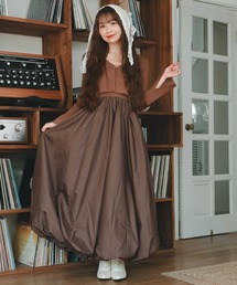 powwa more（ポワモア）の「カーディガン付き2wayバルーンワンピース（ワンピース）」