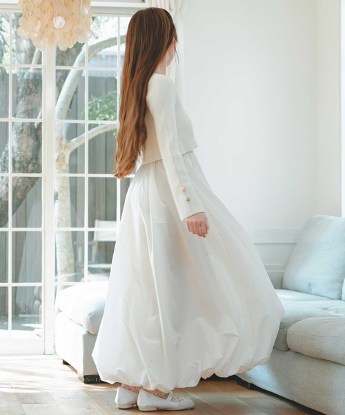 ボンポワンワンピース　新品未使用(カーディガン付き) カーディガン付き2wayバルーンワンピース（ワンピース）｜powwa