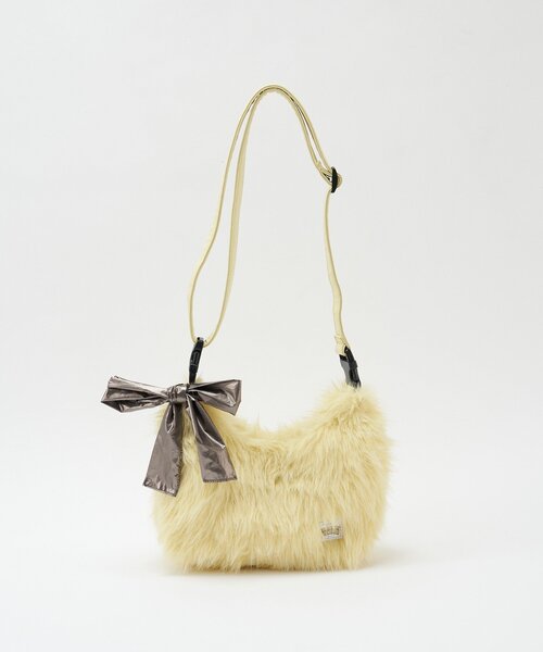 HELLO.SANFRANCISCO（ハローサンフランシスコ）の「【HELLO.SANFRANCISCO/ハローサンフランシスコ】リボンチャーム付きマルチWAYファーBAG（ショルダーバッグ・レディース・ピンク/ブルー/イエロー・FREE）」の8枚目の写真