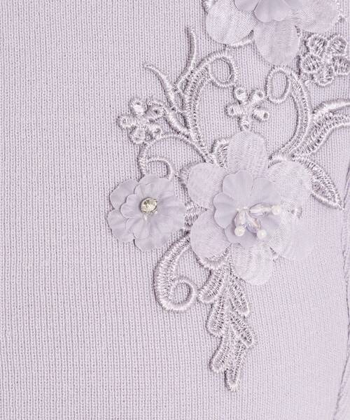 ITS'DEMO（イッツデモ）の「【手洗い可】花レースフリル袖ニット（ニット/セーター・レディース・サックスブルー/ブラック/ピンク・00）」の5枚目の写真