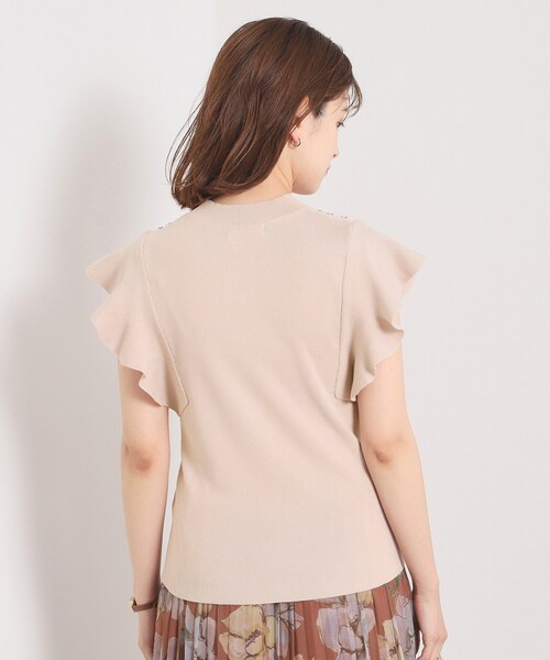 ITS'DEMO（イッツデモ）の「【手洗い可】花レースフリル袖ニット（ニット/セーター・レディース・サックスブルー/ブラック/ピンク・00）」の8枚目の写真