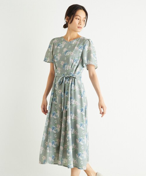 LAURA ASHLEY(ローラアシュレイ)の「【洗える/華やか見え】ブラムウェル柄 シフォンワンピース(ワンピース・レディース・グレー系/ネイビー系・38/40)」の7枚目の写真