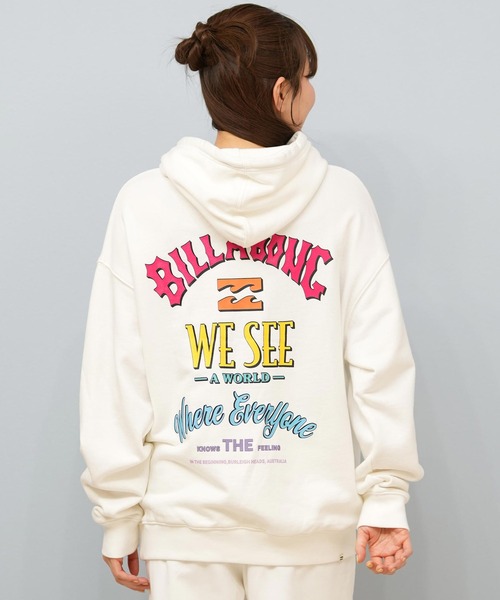 BILLABONG(ビラボン)の「BILLABONG/ビラボン バックプリントパーカー セットアップ対応 BF014-022(パーカー・レディース・ヘザーグレー/スミクロ/ホワイト/ピンク・M/L)」の6枚目の写真