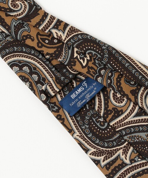 BEAMS F（ビームスエフ）の「Fermo Fossati ウールシルク ペイズリー柄 プリント ネクタイ（ネクタイ・メンズ・ベージュ/ネイビー・ONE SIZE）」の4枚目の写真