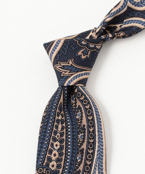 BEAMS F × Fermo Fossati ウールシルクペイズリーネクタイ セール】Fermo Fossati ウールシルク ペイズリー柄 プリント ネクタイ