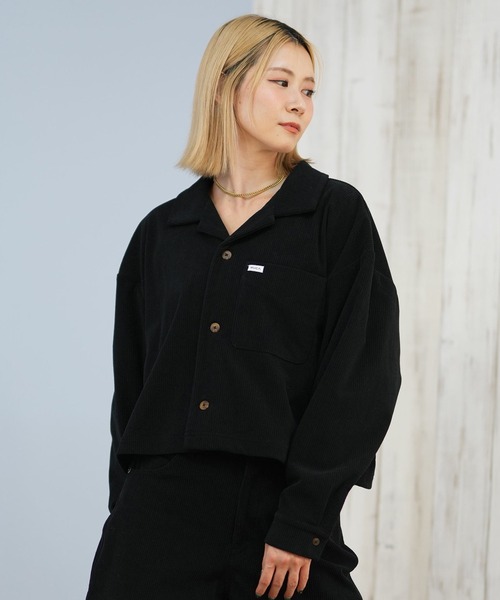 RVCA（ルーカ）の「RVCA/ルーカ コーデュロイシャツ ショート丈 セットアップ対応 BF044-110（シャツ/ブラウス・レディース・マスタード/グレイッシュブルー/ブラック・M）」の5枚目の写真