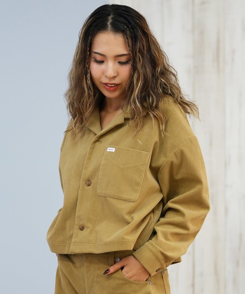 RVCA（ルーカ）の「RVCA/ルーカ コーデュロイシャツ ショート丈 セットアップ対応 BF044-110（シャツ/ブラウス・レディース・マスタード/グレイッシュブルー/ブラック・M）」の14枚目の写真