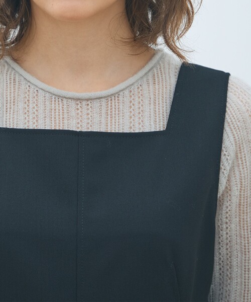 MACPHEE(マカフィー)の「ウールヘビーメッシュ サロペット(サロペット/オーバーオール・レディース・ブラック・36/34)」の5枚目の写真