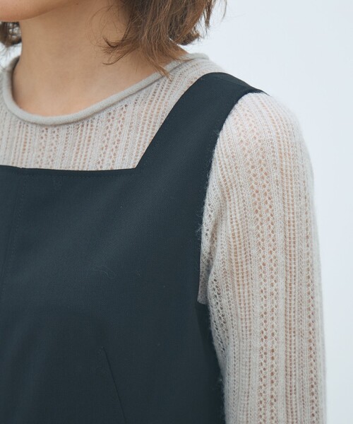 MACPHEE(マカフィー)の「ウールヘビーメッシュ サロペット(サロペット/オーバーオール・レディース・ブラック・36/34)」の6枚目の写真