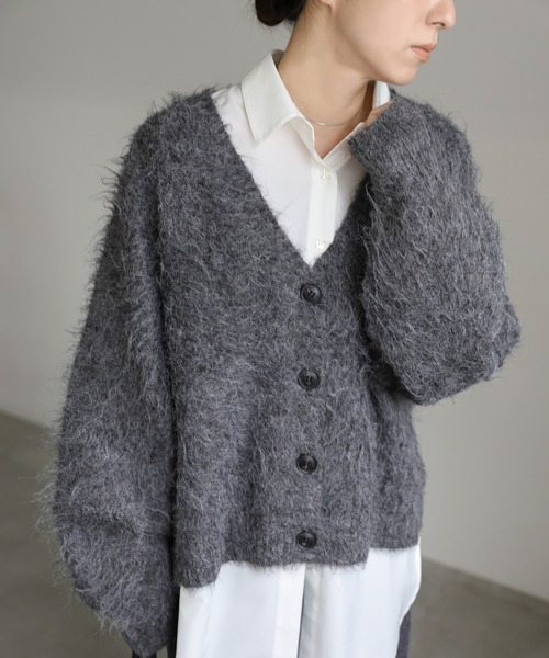 セール】ボリュームスリーブシャギーカーディガン（カーディガン