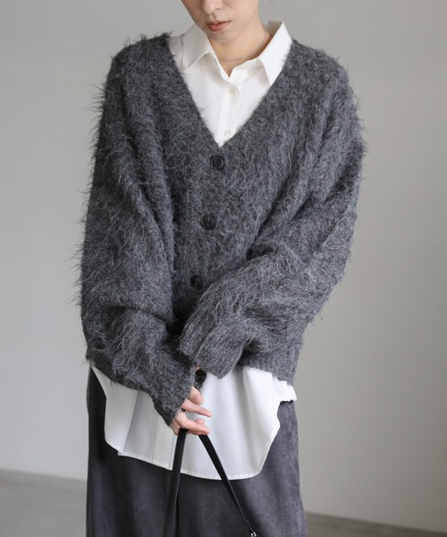 select MOCA(セレクトモカ)の「ボリュームスリーブシャギーカーディガン(カーディガン/ボレロ・レディース・ネイビー/チャコールグレー/ブラウン・FREE)」の20枚目の写真