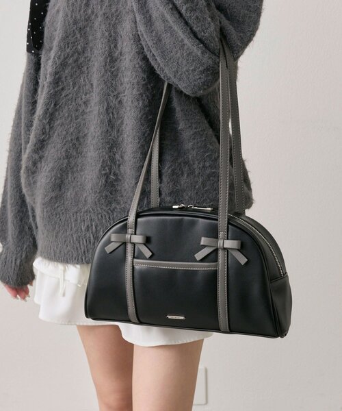 セール】【500mlペットボトル収納可】ダブルリボンボストンバッグ