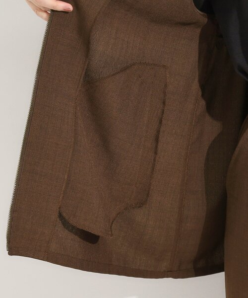 Cutie Blonde（キューティーブロンド）の「【セットアップ可】さらりと軽やかに ダブルジップ麻調ジレ（ベスト・レディース・ブラウン系その他/ブラック・00）」の18枚目の写真