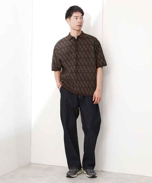 THE SHOP TK (ザ ショップ ティーケー )の「ジオメニットポロシャツ 【洗濯機OK】(ポロシャツ・メンズ・ダークブラウン系3/ブラック系3・04/03/02)」の9枚目の写真
