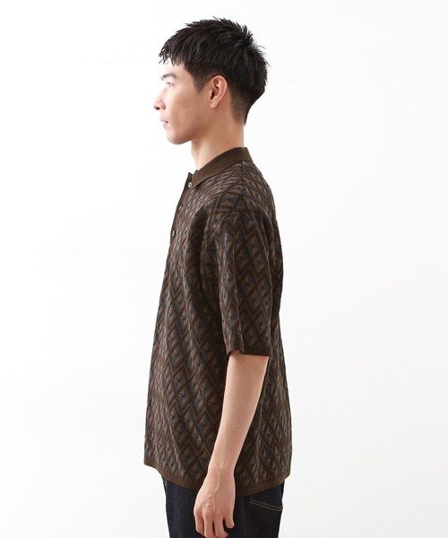 THE SHOP TK (ザ ショップ ティーケー )の「ジオメニットポロシャツ 【洗濯機OK】(ポロシャツ・メンズ・ダークブラウン系3/ブラック系3・04/03/02)」の12枚目の写真
