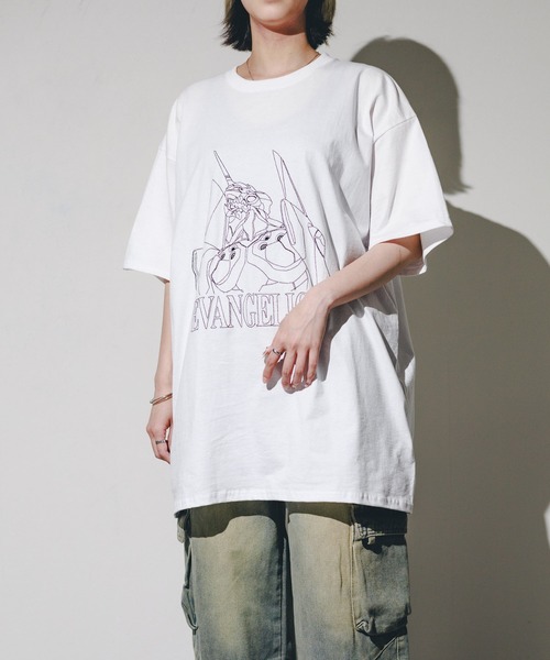 FRUIT OF THE LOOM(フルーツオブザルーム)の「【78】【EVANGELION x FRUIT OF THE LOOM】6oz 刺繍 T(Tシャツ/カットソー・メンズ・ブラック系その他/ブラック/ホワイト/ホワイト系その他・X-LARGE)」の5枚目の写真