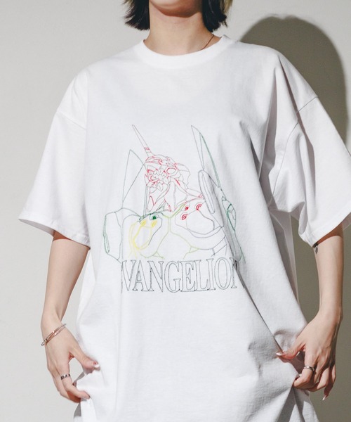 FRUIT OF THE LOOM(フルーツオブザルーム)の「【78】【EVANGELION x FRUIT OF THE LOOM】6oz 刺繍 T(Tシャツ/カットソー・メンズ・ブラック系その他/ブラック/ホワイト/ホワイト系その他・X-LARGE)」の8枚目の写真