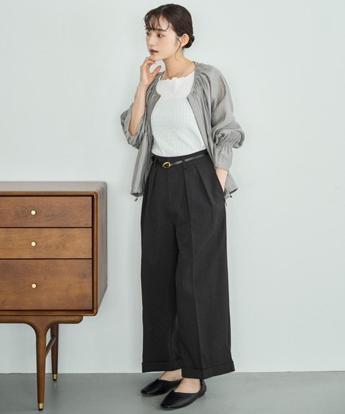 セットアップ対応】 ダブルタックパンツ【588092】（スラックス）｜mil