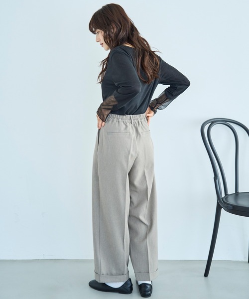 セットアップ対応】 ダブルタックパンツ【588092】（スラックス）｜mil