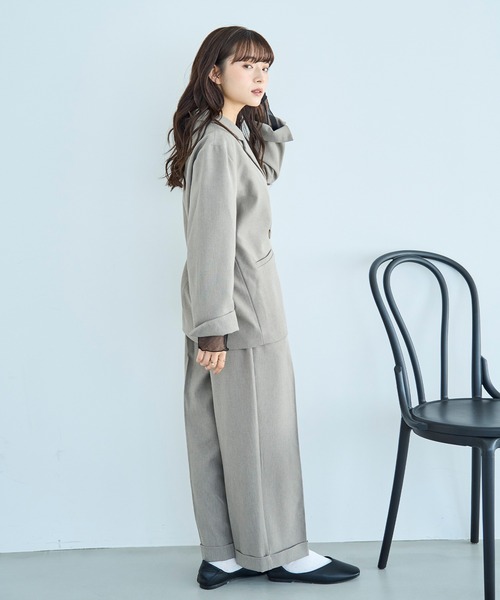 セットアップ対応】 ダブルタックパンツ【588092】（スラックス）｜mil