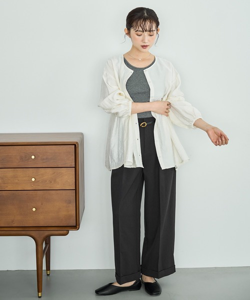 セットアップ対応】 ダブルタックパンツ【588092】（スラックス）｜mil