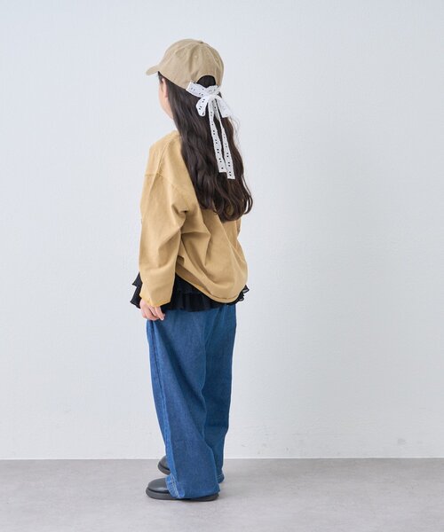 CIAOPANIC TYPY（チャオパニックティピー）の「【WEB限定】【KIDS】ピグメント加工ハートモチーフ長袖カットソー（Tシャツ/カットソー・キッズ・キャメル/バーガンディー/ブルー/チャコールグレー/グレー/アイボリー・110/150/130）」の10枚目の写真