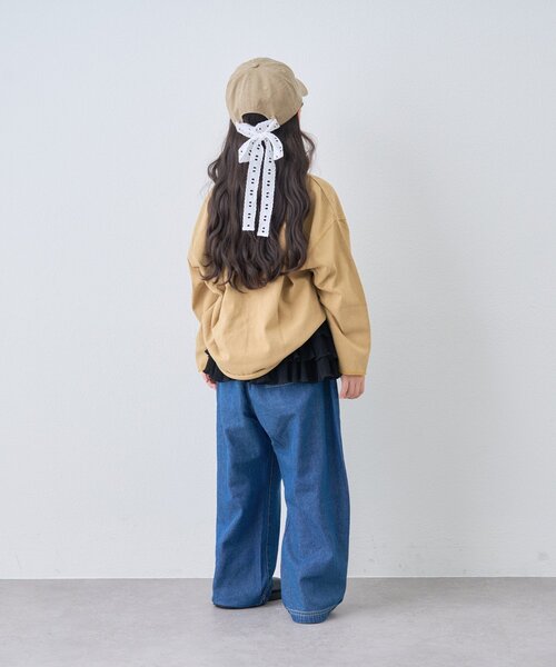 CIAOPANIC TYPY（チャオパニックティピー）の「【WEB限定】【KIDS】ピグメント加工ハートモチーフ長袖カットソー（Tシャツ/カットソー・キッズ・キャメル/バーガンディー/ブルー/チャコールグレー/グレー/アイボリー・110/150/130）」の11枚目の写真