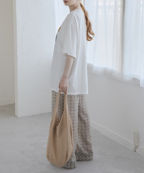 Crisp(クリスプ)の「メランジナチュラルニットバッグ(ハンドバッグ・レディース・ベージュ/アイボリー・FREE)」の4枚目の写真