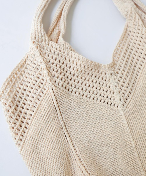 Crisp(クリスプ)の「メランジナチュラルニットバッグ(ハンドバッグ・レディース・ベージュ/アイボリー・FREE)」の9枚目の写真