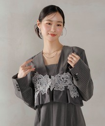 Kana（カナ）の「ストライプテーラード ビスチェ ドレス 2点セット パーティー 結婚式 お呼ばれ オケージョン（ドレス・レディース）」