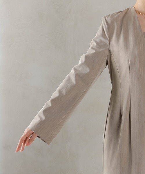 ストライプテーラード ビスチェ ドレス 2点セット パーティー